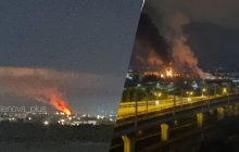 В Сочи после удара беспилотников загорелась нефтебаза (видео)