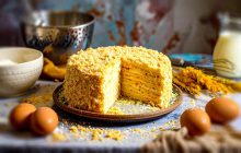 Торт Пломбир без выпечки и печенья - вкус детства за 15 минут: пошаговый рецепт