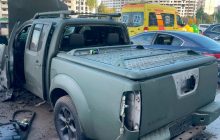 У Києві підірвали позашляховик: є постраждалий (фото)