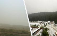 В Карпатах выпал первый снег (фото, видео)
