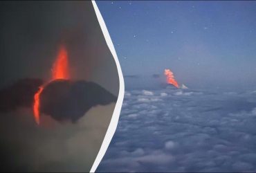 Вулкан Ключевський на Камчатці викидає вогонь на кілометри навколо: його видно з космосу