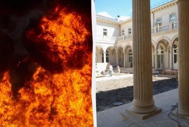 Уламки дронів влаштували масштабну пожежу поблизу палацу Путіна, - ЗМІ