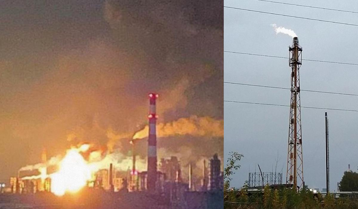 Рязанский НПЗ, по которому ночью ударили беспилотники, входит в четверку крупнейших в РФ / коллаж УНИАН, фото Генштаб, Википедия Рязанский НПЗ, по которому ночью ударили беспилотники, входит в четверку крупнейших в РФ / коллаж УНИАН, фото Генштаб, Википедия