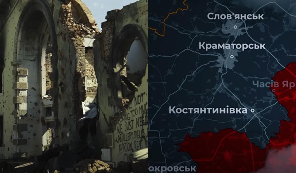 Люди покидают Константиновку, если остаются без жилья / Коллаж: УНИАН, фото: скриншот из видео Люди покидают Константиновку, если остаются без жилья / Коллаж: УНИАН, фото: скриншот из видео
