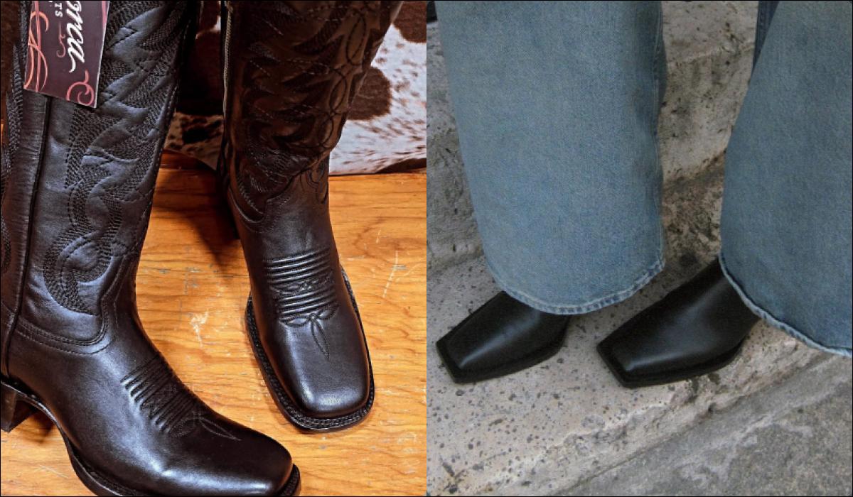 Квадратный носок 90-х возвращается в новой интерпретации / коллаж УНИАН, фото instagram.com/hannamw, instagram.com/indiosboots Квадратный носок 90-х возвращается в новой интерпретации / коллаж УНИАН, фото instagram.com/hannamw, instagram.com/indiosboots