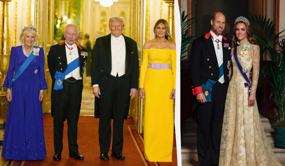 Меланія одяглась більш яскраво / Колаж УНІАН / фото instagram/theroyalfamily, princeandprincessofwales Меланія одяглась більш яскраво / Колаж УНІАН / фото instagram/theroyalfamily, princeandprincessofwales