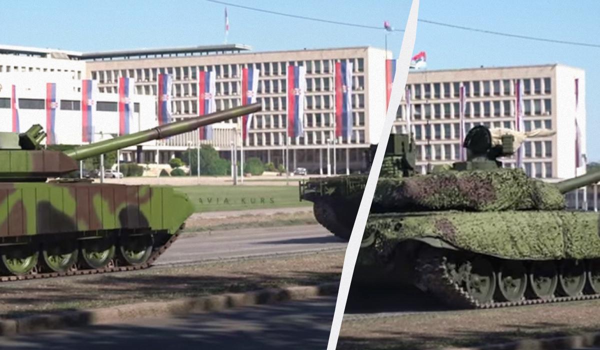 В Сербии показали танк М-84 после модернизации / Коллаж: УНИАН, фото: скриншот из видео В Сербии показали танк М-84 после модернизации / Коллаж: УНИАН, фото: скриншот из видео