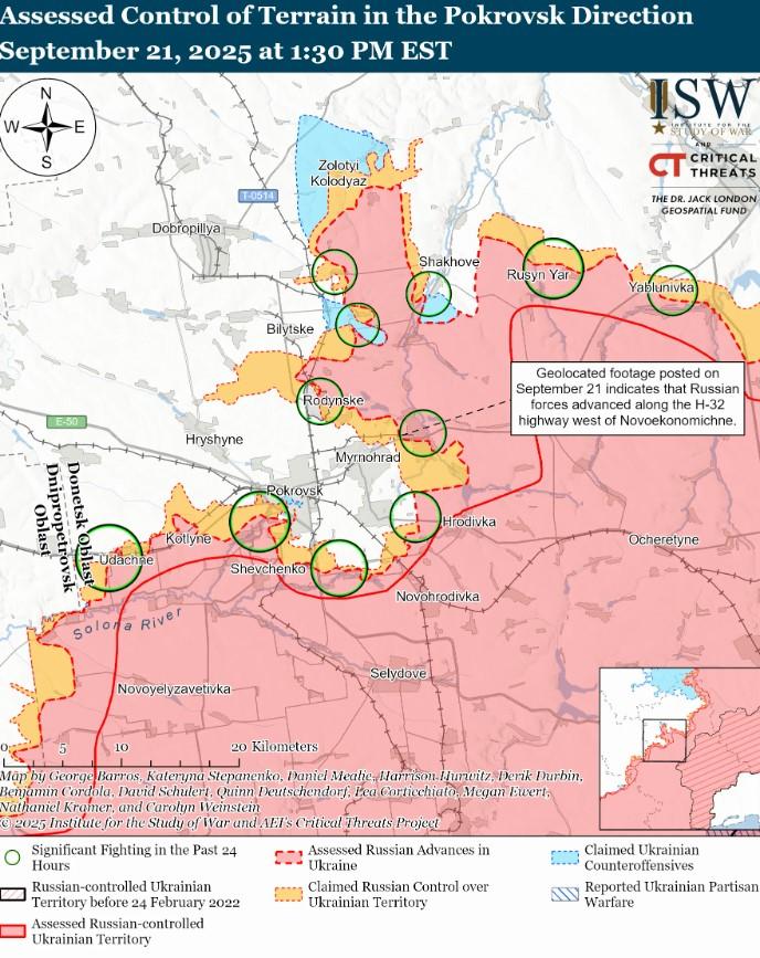 Карта бойових дій / джерело ISW Карта бойових дій / джерело ISW