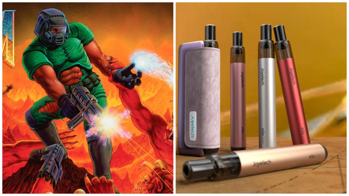 Игрок запустил DOOM на электронной сигарете / Коллаж УНИАН, фото - id Software, скриншот Игрок запустил DOOM на электронной сигарете / Коллаж УНИАН, фото - id Software, скриншот