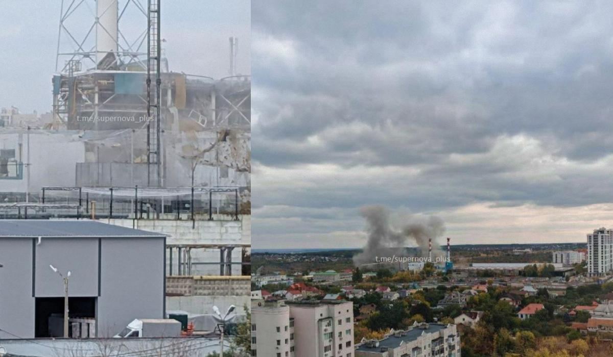Пожежа та дим навколо ТЕЦ у Бєлгороді 6 жовтня / колаж УНІАН, фото Telegram-канал Supernova Пожежа та дим навколо ТЕЦ у Бєлгороді 6 жовтня / колаж УНІАН, фото Telegram-канал Supernova