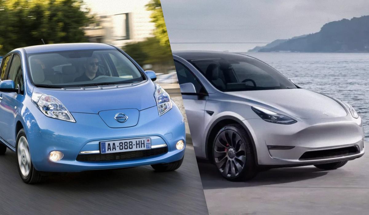 /Колаж УНІАН, фото - Nissan, Tesla /Колаж УНІАН, фото - Nissan, Tesla