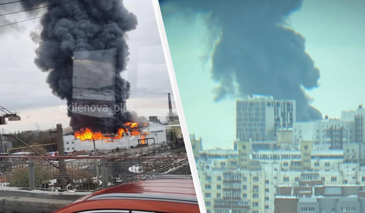В Новосибирске горит завод, который обслуживает ВПК / Коллаж УНИАН, фото из соцсетей В Новосибирске горит завод, который обслуживает ВПК / Коллаж УНИАН, фото из соцсетей