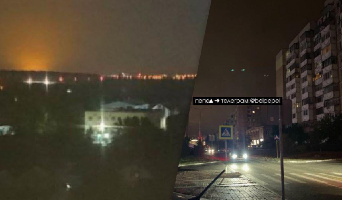 Вибухи в районі ТЕЦ зафіксовані на відео, а після них в місті пропало світло / колаж УНІАН, фото TG Пепел.Белгород Вибухи в районі ТЕЦ зафіксовані на відео, а після них в місті пропало світло / колаж УНІАН, фото TG Пепел.Белгород