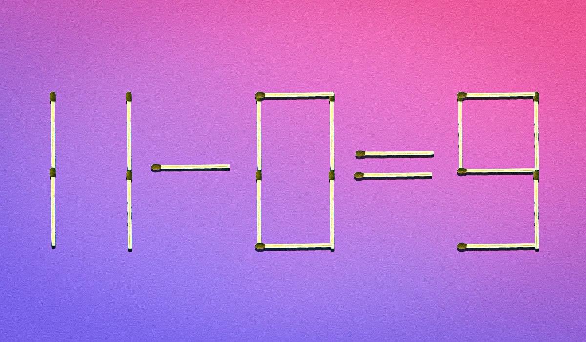 Надо переставить всего 1 спичку, чтобы уравнение стало правильным: простой IQ-тест