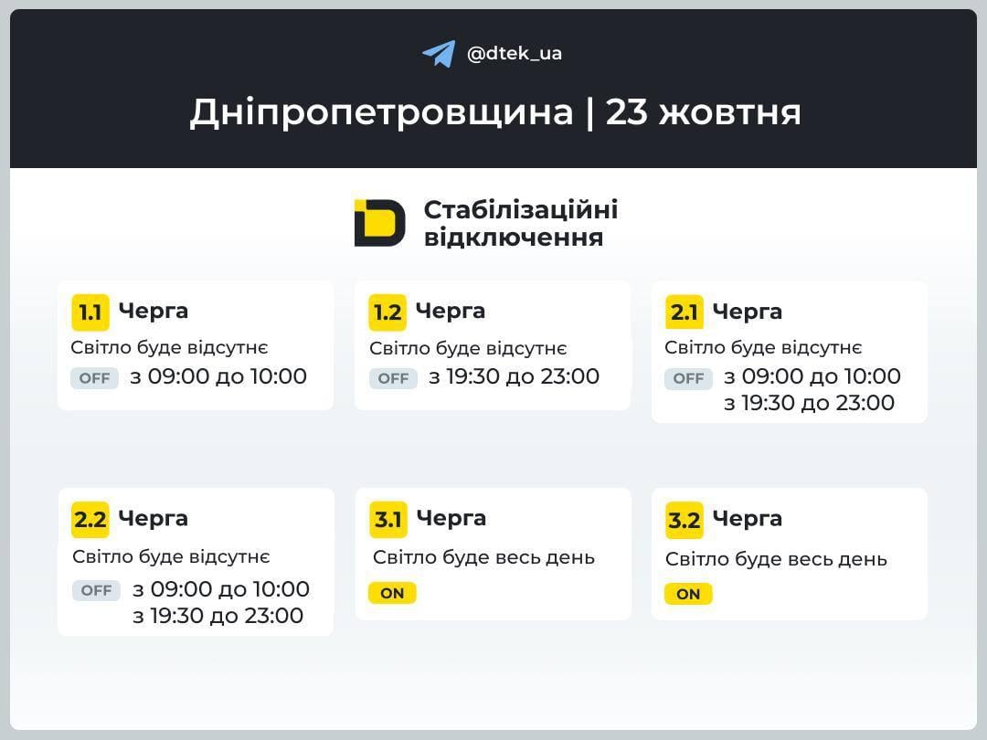 Графіки відключень світла на 23 жовтня змінилися: у кого і коли буде темно Графіки відключень світла на 23 жовтня змінилися: у кого і коли буде темно