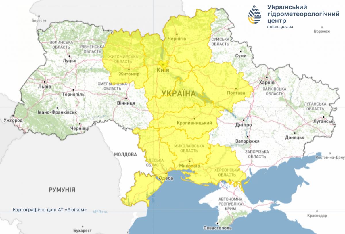 В Україні оголосили І рівень небезпеки: негода вдарить вже вночі (карта) В Україні оголосили І рівень небезпеки: негода вдарить вже вночі (карта)