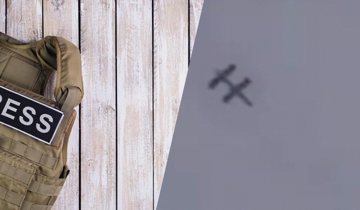 Журналісти мали на одязі маркування, що вони є репортерами / Колаж: УНІАН, фото: ua.depositphotos.com, скріншот з відео Журналісти мали на одязі маркування, що вони є репортерами / Колаж: УНІАН, фото: ua.depositphotos.com, скріншот з відео