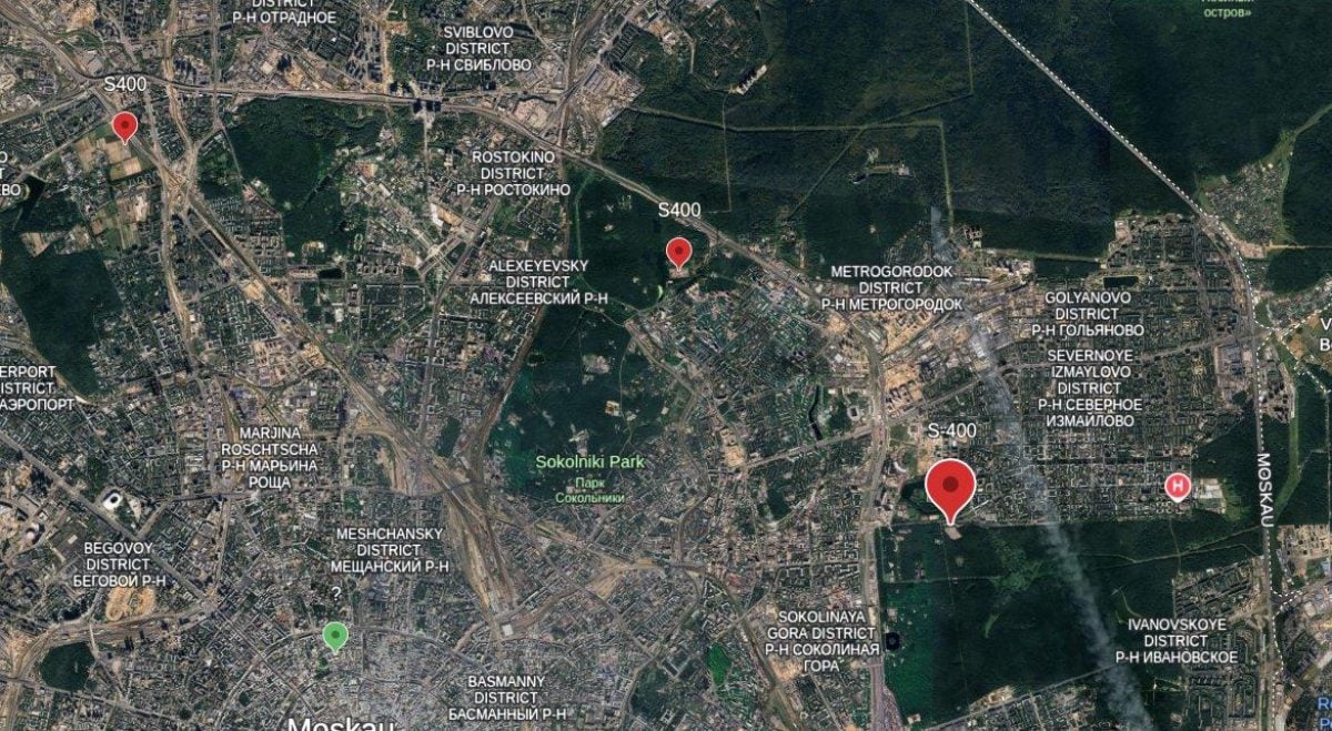 Фото Схеми розташування ППО Москви 26 жовтня 2025