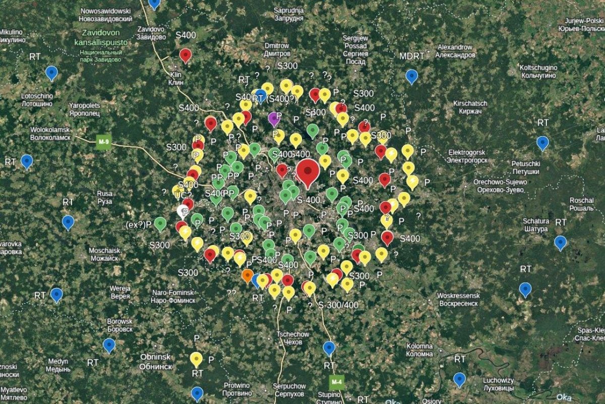 Фото Схеми розташування ППО Москви 26 жовтня 2025