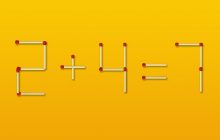 Надо переставить всего 1 спичку, и пример станет правильным: быстрый IQ-тест