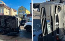 В Одесі розлючений натовп атакував представників ТЦК, перекинувши їхнє авто (відео)