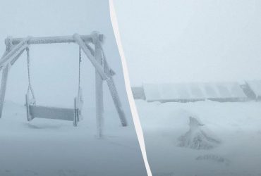 В Карпатах намело полуметровые переметы снега (видео)