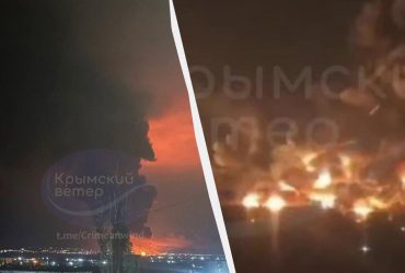 Вдруге за тиждень: у Феодосії потужно палає нафтобаза після атаки дронів (фото, відео)