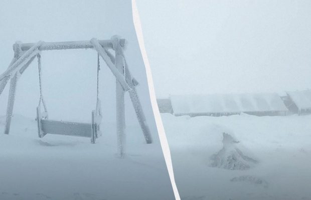 В Карпатах намело полуметровые переметы снега (видео)