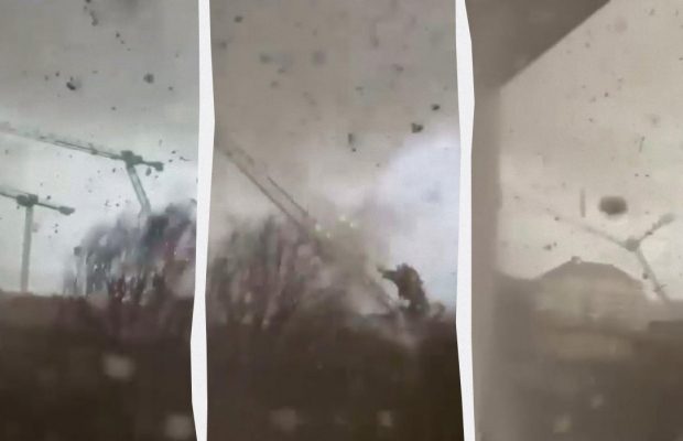 Трагедія під Парижем: раптовий торнадо повалив три крани і вбив робітника (відео)