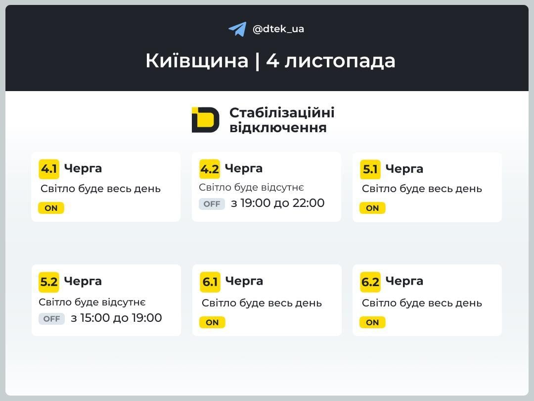 В Україні змінили графіки відключення світла: коли не буде електроенергії 4 листопада В Україні змінили графіки відключення світла: коли не буде електроенергії 4 листопада