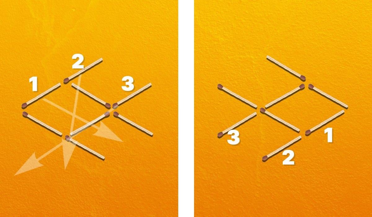 Надо переложить три спички, чтобы развернуть рыбу вправо / коллаж УНИАН