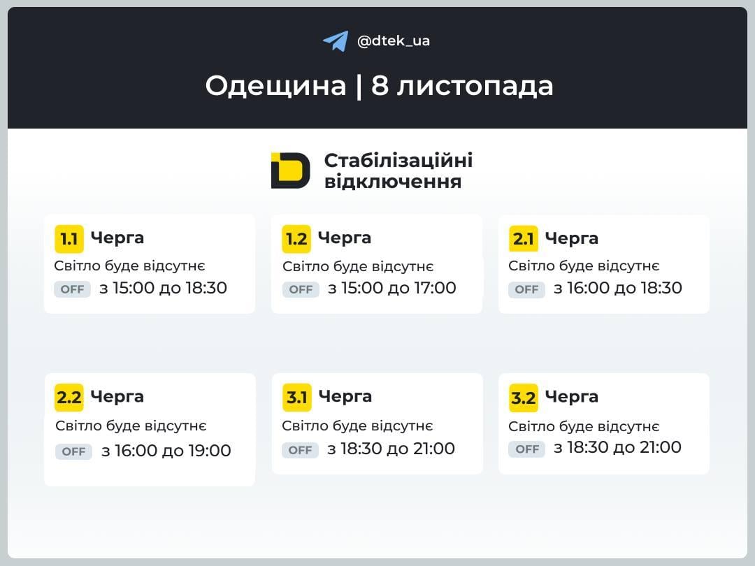 В субботу будут действовать графики отключения света: когда не будет электроэнергии