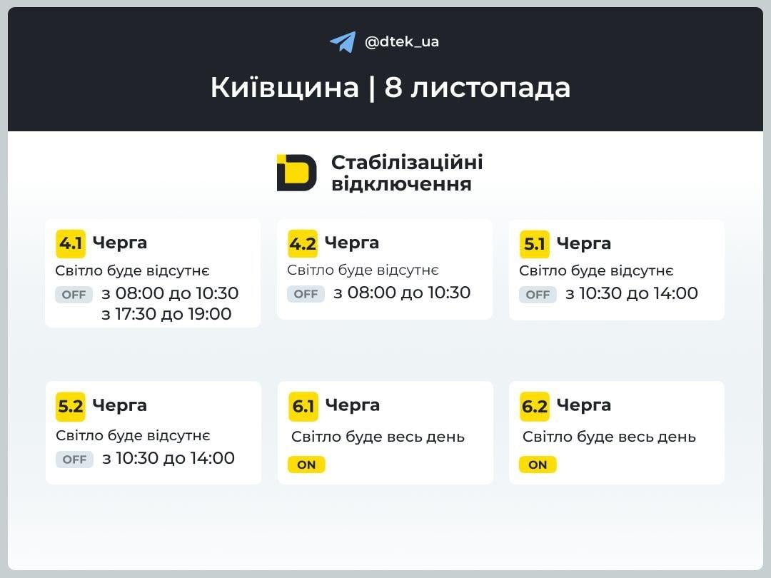 В субботу будут действовать графики отключения света: когда не будет электроэнергии