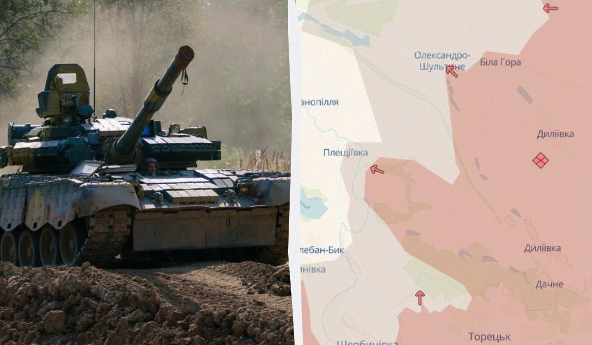 РФ просунулася біля Білої Гори та Плещіївки, стверджують аналітики DeepState / колаж УНІАН, фото Міноборони РФ, DeepState