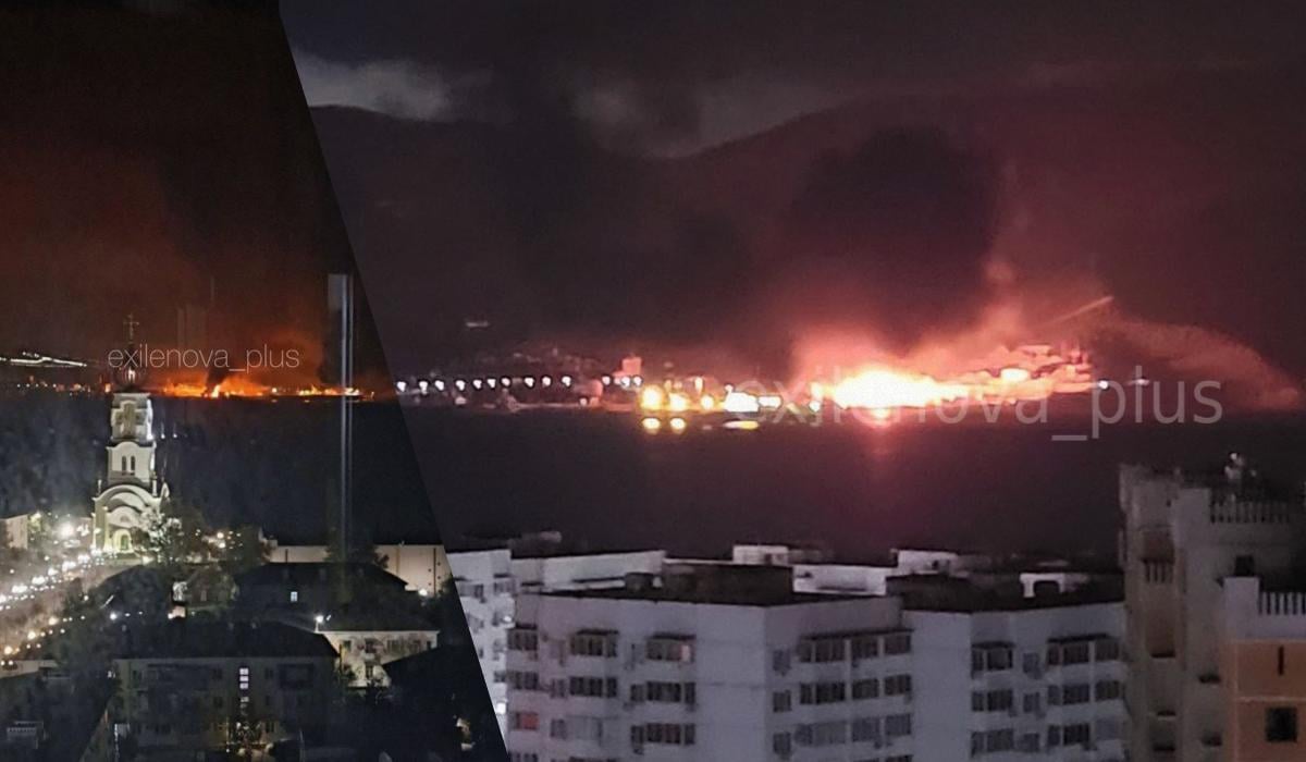 Сили оборони уразили порт в Новоросійську, який є важливим центром експорту нафти / колаж УНІАН, фото Exilenova+ Сили оборони уразили порт в Новоросійську, який є важливим центром експорту нафти / колаж УНІАН, фото Exilenova+