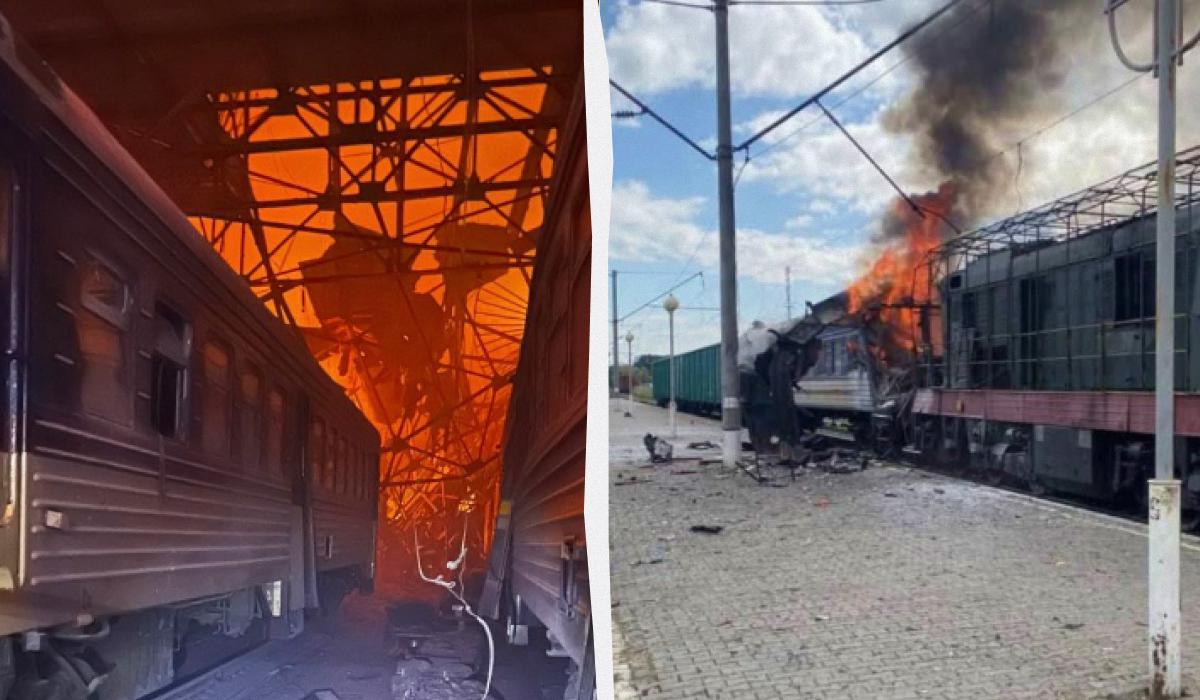 колаж УНІАН, фото - телеграм Олексія Кулеба, Укрзалізниця