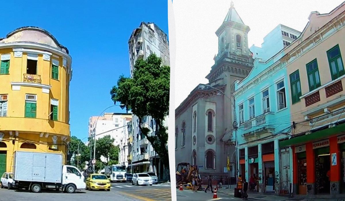 Улица улице Руа-ду-Сенадо в Рио-де-Жанейро / коллаж УНИАН, скриншот с youtube.com/@AndandoComigoMarcelodeBarros