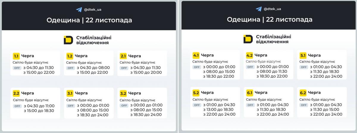 Графики для Одессы и области / инфографика t.me/dtek_ru Графики для Одессы и области / инфографика t.me/dtek_ru