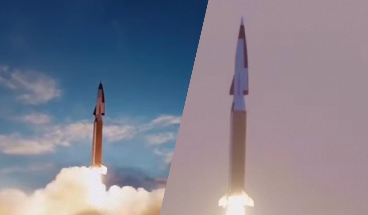 Китайська ракета має заявлену дальність 500–1300 км / Колаж: УНІАН, фото: скріншот з відео