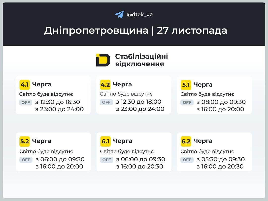 Графики отключений света на 27 ноября: когда в домах украинцев не будет электричества