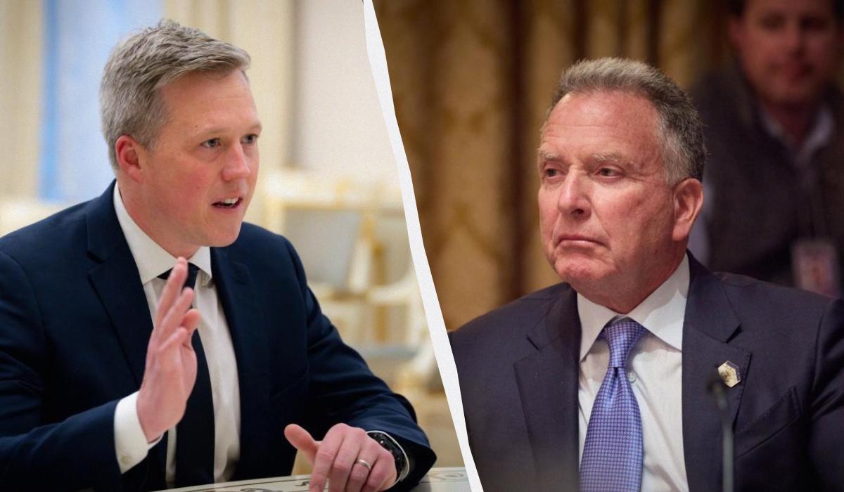 Дэниел Дрисколл и Стив Уиткофф стали посланцами Трампа, ведущими параллельные переговоры по "мирному плану" / коллаж УНИАН, фото Офис президента