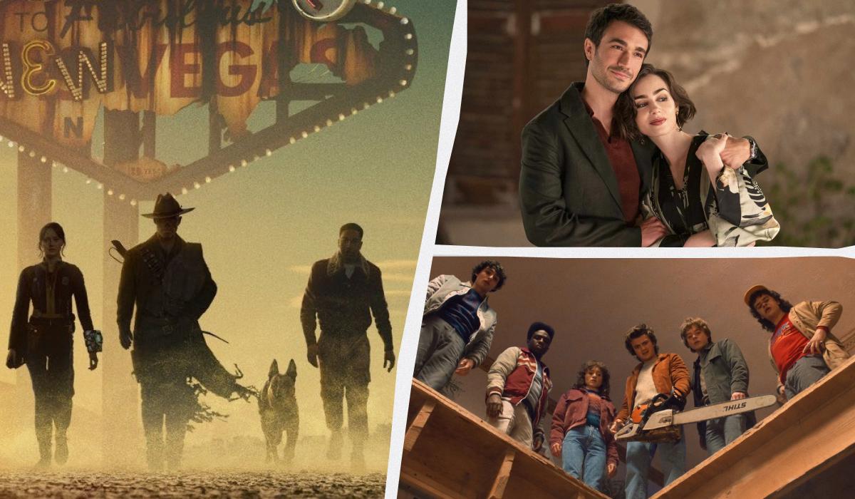 Кадри з серіалів "Фолаут", "Емілі в Парижі" і "Дивні дива" / колаж УНІАН, скріншоти Кадри з серіалів "Фолаут", "Емілі в Парижі" і "Дивні дива" / колаж УНІАН, скріншоти