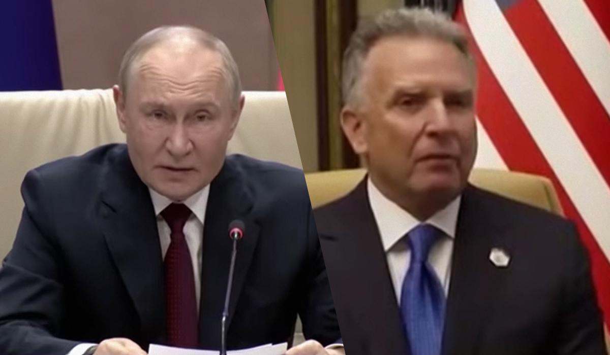 Путин рассказал, что знаком с Уиткоффом в течение нескольких месяцев / Коллаж: УНИАН, фото: скриншот из видео