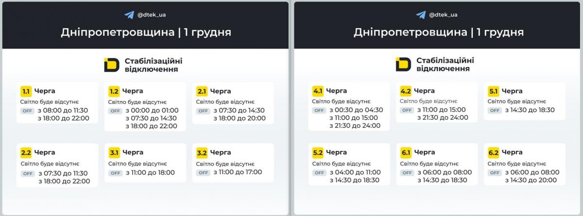 Графики отключений света 1 декабря: когда не будет электроэнергии в первый день зимы