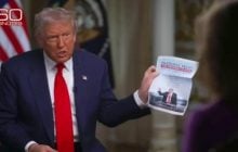Трамп принес на интервью распечатку о 8 войнах, которые он завершил (видео)