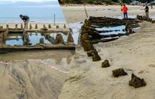 На в'єтнамському пляжі після тайфуну знайшлися залишки стародавнього корабля