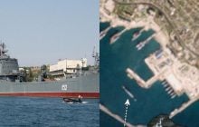 Буксиры отвели поврежденный российский корабль от Новороссийска: спутниковые снимки