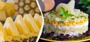 Такой салат с ананасами вы точно не готовили: необычно, но очень вкусно