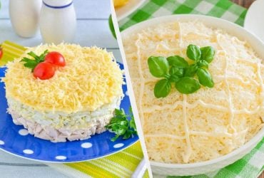 Сытный слоеный салат Нежность: ем и не могу остановиться