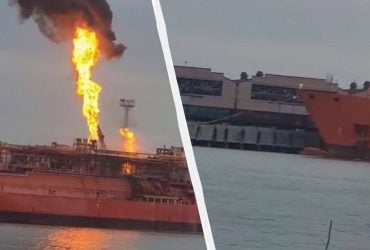 В результате атаки РФ в порту Измаила загорелся турецкий танкер со сжиженным газом